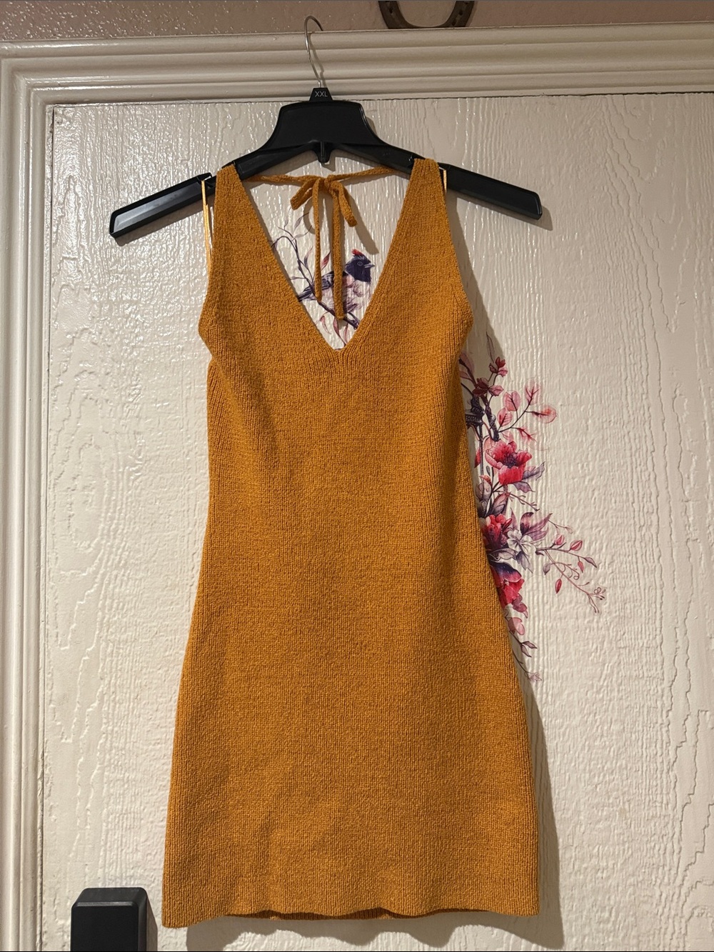 Sleeveless V-Neck Mini Dress in Mustard